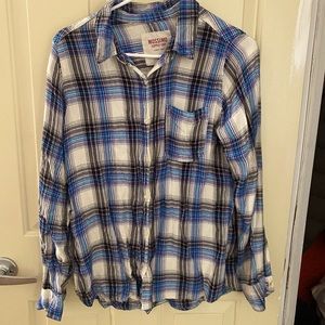 Mossimo Blue Plaid Flannel